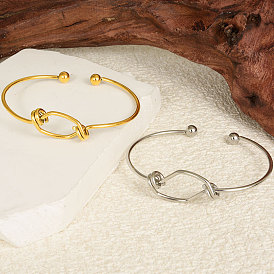 304 женские браслеты-манжеты из нержавеющей стали, узел