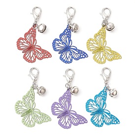 Butterfly Stainless Steel Pendant Decoration, with Iron Bell