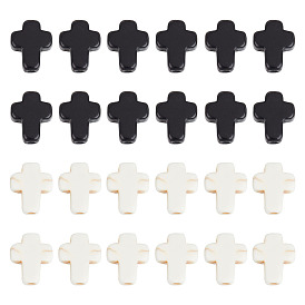 200 шт. 2 стили синтетические бирюзовые бусины, окрашенные, крестик