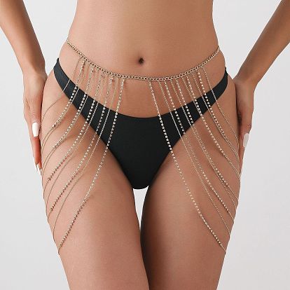 Сплав кристалл горный хрусталь панцирная цепь многослойная кисточка нога поясная цепь