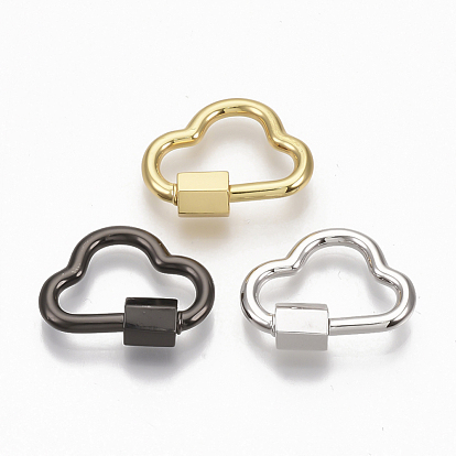 Brass Screw Carabiner Lock Charms, for Necklaces Making, Cloud