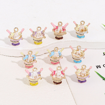 Подвески из эмали и сплава, мороженое прелести, золотые