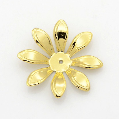 8-Petal Iron Flower Bead Caps, 29x2mm, Hole: 1mm
