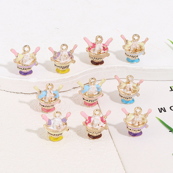 Подвески из эмали и сплава, мороженое прелести, золотые