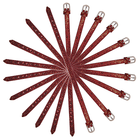 Ремешок для часов из искусственной кожи, ремешок для часов, подходят слайд-подвески, с железными застежками, платина