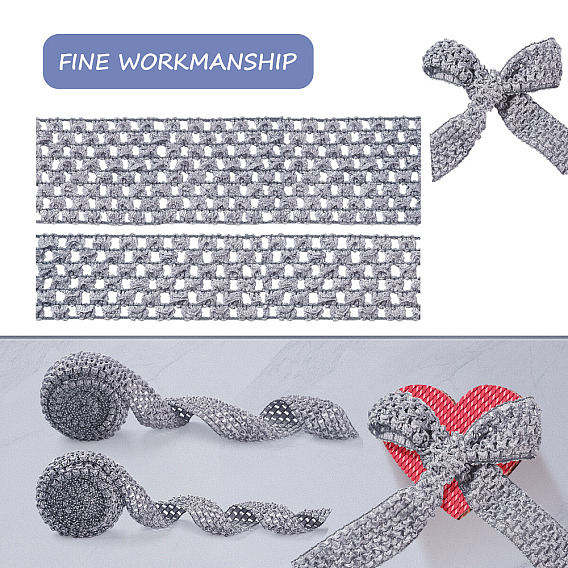 2 рулоны 2 размеры полиэфирной эластичной ленты, для изготовления ленты для волос