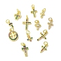 Латунные микро проложить кубического циркония прелести, без кадмия, без никеля и без свинца, реальный 18 k позолоченный, крест прелести