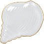1Pc Ocean Series Transparent Gold Rim Glass Jewelry Plates, Multi-Use Dinnerware