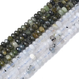 Натуральный турмалин бисер нитей, рондель, граненые