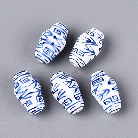 Handmade Porcelain Beads, Blue and White Porcelain, Famille Rose Porcelain, Bottle with Bamboo & Greek Key