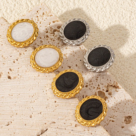 Минималистичные овальные серьги-гвоздики из нержавеющей стали