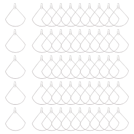 304 Stainless Steel Wire Pendants, Hoop Earring Findings, Fan
