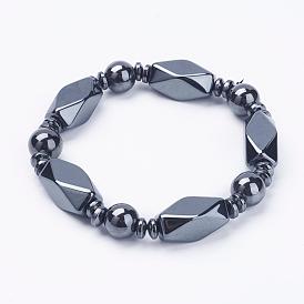 Non-Magnetic Synthetic Hematite Bracelets, Stretch Bracelets