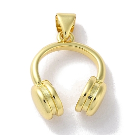 Rack Plating Brass Pendant, Long-Lasting Plated, Lead Free & Cadmium Free, Headset Shape