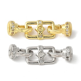 Латунный паве из прозрачного кубического циркония с застежками, без свинца и без кадмия, долговечный, стойки покрытие, прямоугольные