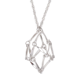 304 Нержавеющая сталь пустой макраме мешочек кулон сингапурская цепочка ожерелье изготовление