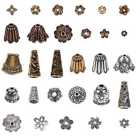 Tibetan Style Alloy Bead Caps & Cone, Flower