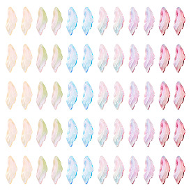 192шт 6 цвета, подвески из прозрачного стекла с росписью для запекания, лист, два тона