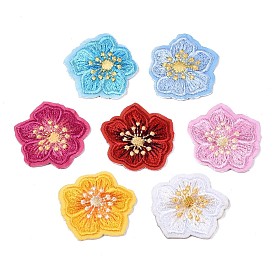 Computerized Embroidery Non Woven Fabric Self-adhesive Patches, with Polyester Thread Costume Accessories, Flower
