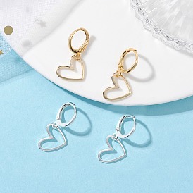 Латунные подвески в форме сердца, серьги с застежкой-крючком