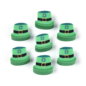 Бусины из полимерной глины ручной работы ко Дню Святого Патрика, шляпа