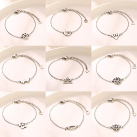 304 maillons en acier inoxydable bracelets, couleur inox, sans ternissement