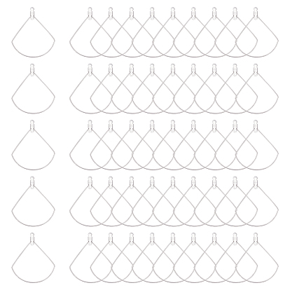 304 Stainless Steel Wire Pendants, Hoop Earring Findings, Fan