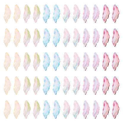 192шт 6 цвета, подвески из прозрачного стекла с росписью для запекания, лист, два тона