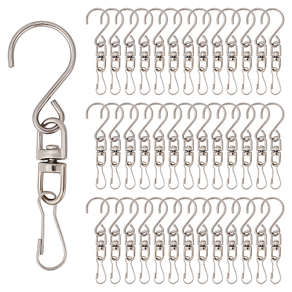 40шт. крючки для вешалок из нержавеющей стали в форме S, с двухшарнирными застежками из сплава и фурнитурой в виде железного брелока