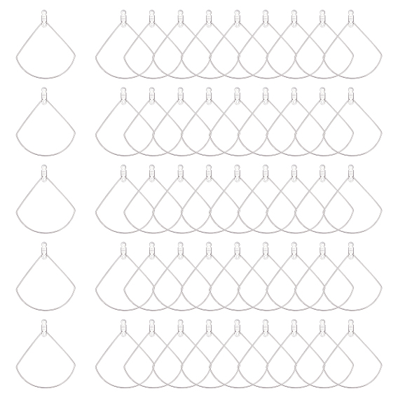 304 pendentifs en fil d'acier inoxydable, conclusions de boucle d'oreille, fan