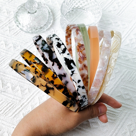 Простые ленты для волос из ацетата целлюлозы (смола), аксессуары для волос для женщин девушка