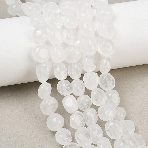 Naturelles cristal de quartz brins de perles, cristal de roche, nuggets