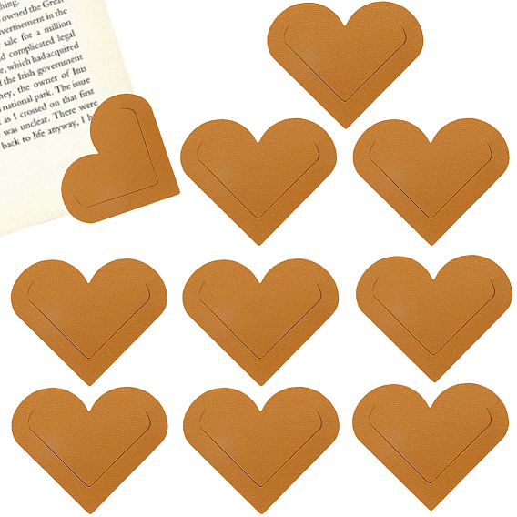 10 шт. защитные уголки в форме сердца из искусственной кожи, для любителей книг, писателей, читателей