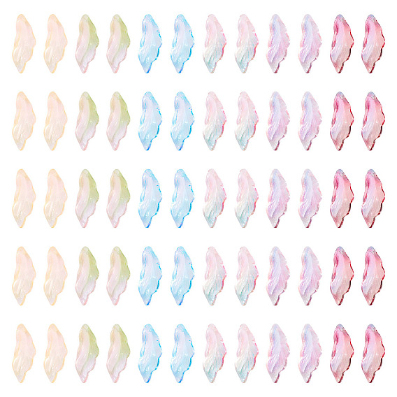 192шт 6 цвета, подвески из прозрачного стекла с росписью для запекания, лист, два тона