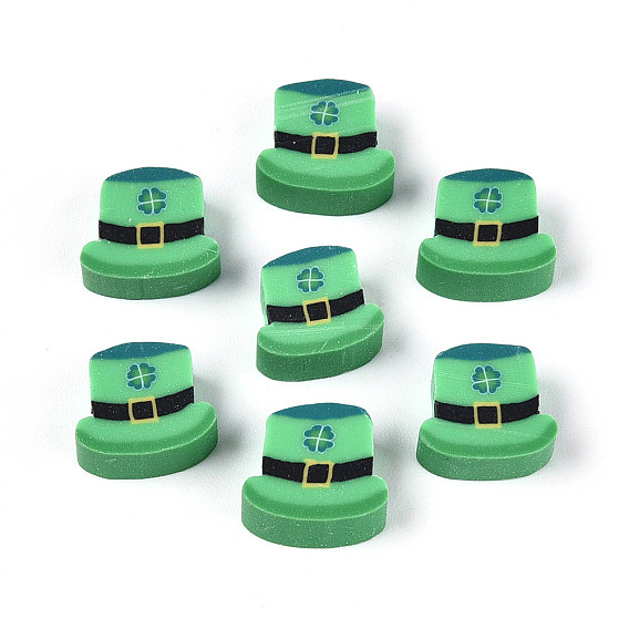 Бусины из полимерной глины ручной работы ко Дню Святого Патрика, шляпа