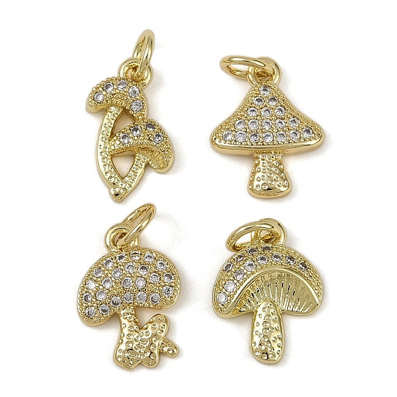 Латунные микро проложить кубического циркония подвески, грибные прелести, с целью перехода в кольце, долговечный, без кадмия и без свинца, стойки покрытие