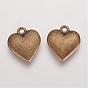 Tibetan Style Alloy Charms, Heart, Lead Free and Cadmium Free