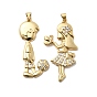 Латунные микро проложить кубического циркония подвески, девочка с бабочкой/мальчик с футбольным мячом