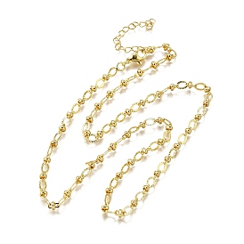 Ожерелья из латунных цепочек с овальными и рондельными звеньями, без свинца и без кадмия, долговечный, стойки покрытие