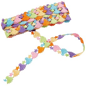 Star Embroidered Polyester Ribbon, Edge Trim Ribbon, for DIY Sewing Supplies