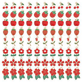 80 шт 8 стили подвески из сплава эмали, разнообразные, золотые