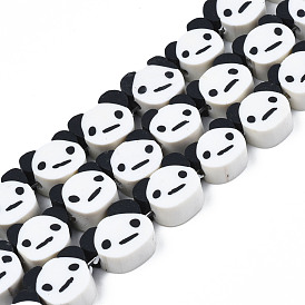 Handmade Polymer Clay Bead Strands, Panda