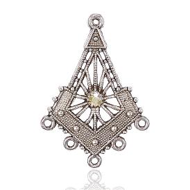 Alliage lustre liens de composants, avec le cristal ab strass, losange