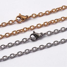 304 из нержавеющей стали кабель цепи ожерелья, с карабин-лобстерами , 29.92 дюйм (76 см), 3 мм