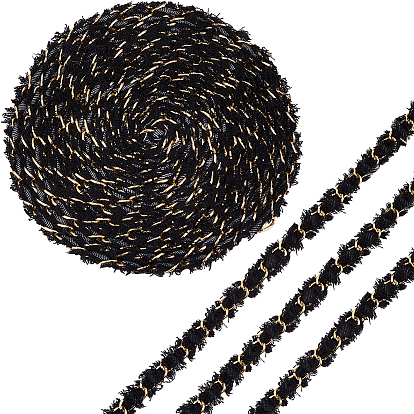 5 полиэфирная лента в ярдах, отделка бахромой, с цепью сплава цинка