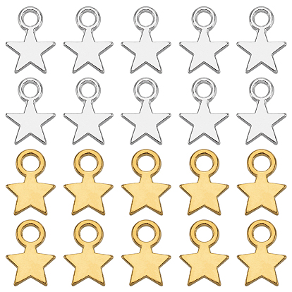 200 шт 2 стили сплава подвески в тибетском стиле, Рождественская звезда