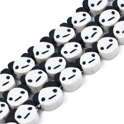 Handmade Polymer Clay Bead Strands, Panda
