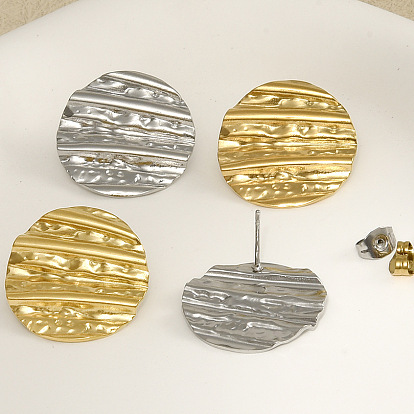 Стильные овальные 304 серьги-гвоздики из нержавеющей стали, сложить очарование