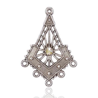 Alliage lustre liens de composants, avec le cristal ab strass, losange