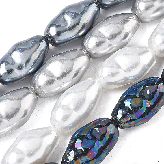 Гальванизированное непрозрачное стекло имитация жемчужных нитей, овальные